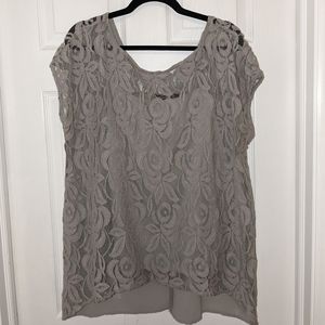 Gray Lace Top
